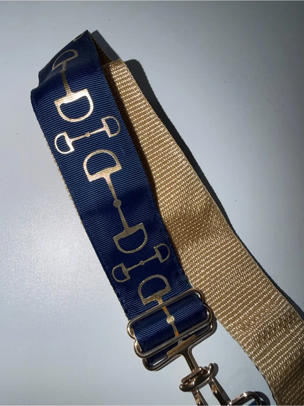 Navy and Gold Horsebit Strap